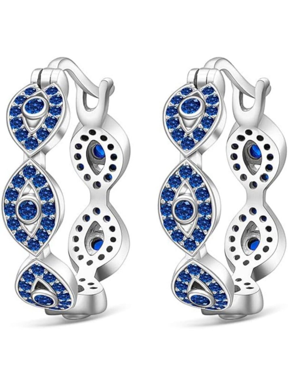 Dainty Sterling Silver Evil Eye Hoop Earrings for Women | Lucky Charm Jewelry